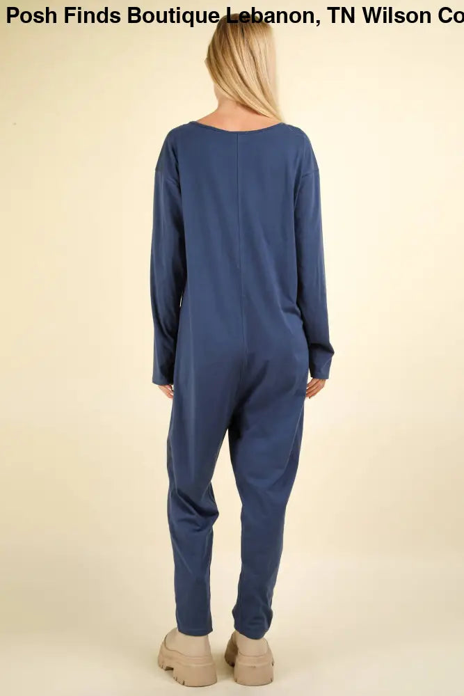 Knit Baggy Comfy Jumpsuit: OLIVE - Posh Finds