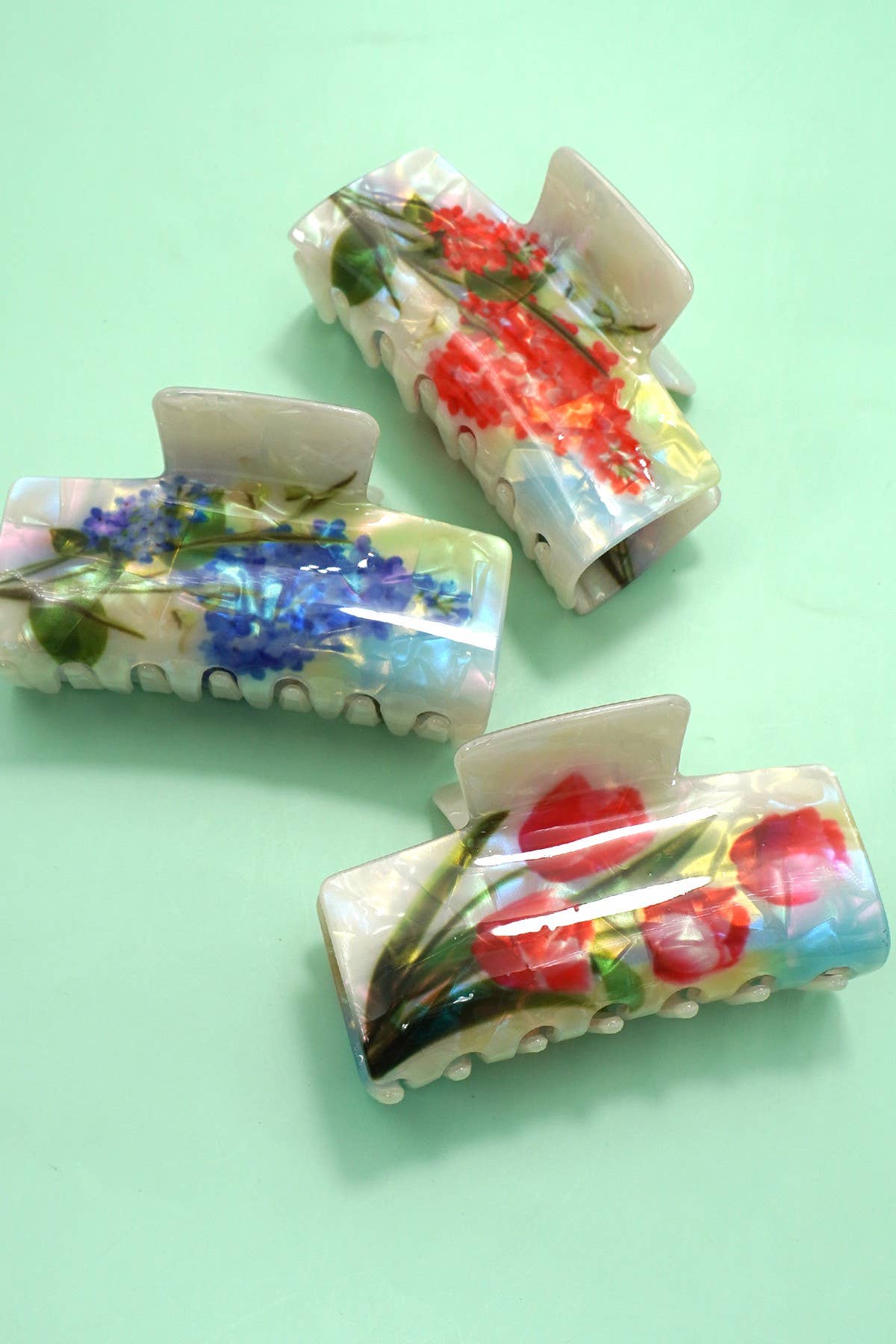 LARGE FLORAL HAIR CLAW CLIPS - Posh Finds