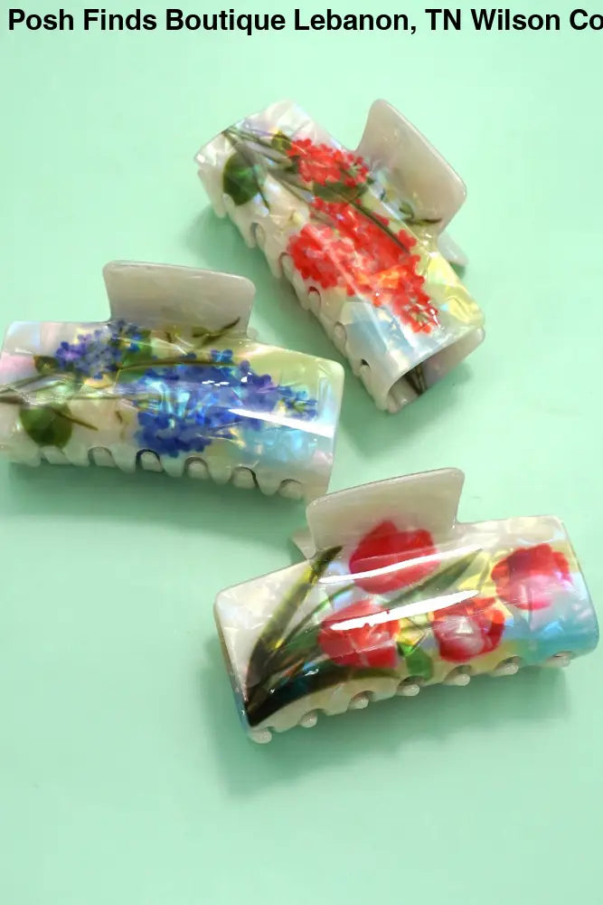 LARGE FLORAL HAIR CLAW CLIPS - Posh Finds