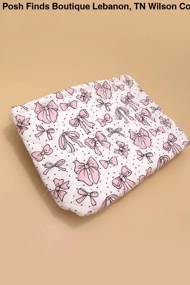 LARGE PINK BOW COSMETIC MAKEUP POUCH BAG - Posh Finds