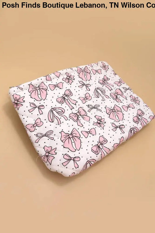 LARGE PINK BOW COSMETIC MAKEUP POUCH BAG - Posh Finds