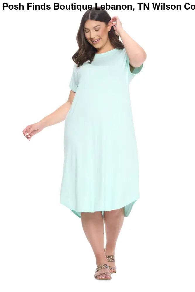 Lavender Plus Size A-Line Drop Shoulder Midi Dress - Women > Dresses