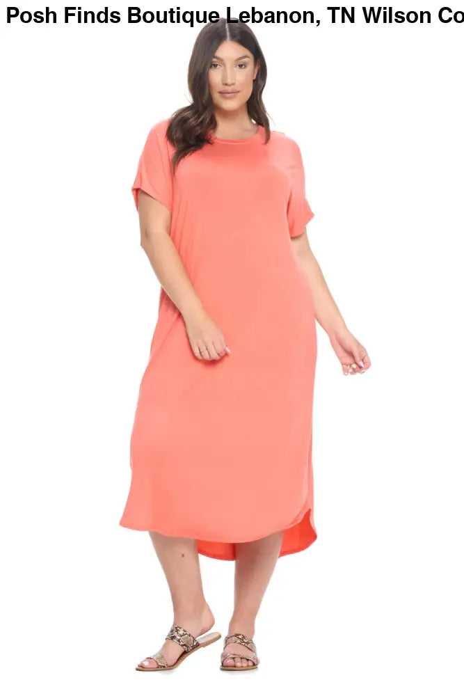 Lavender Plus Size A-Line Drop Shoulder Midi Dress - Women > Dresses