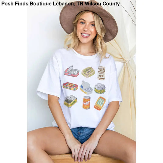 LE SARDINE GALLERY Oversized Graphic Tee: WHITE - Posh Finds