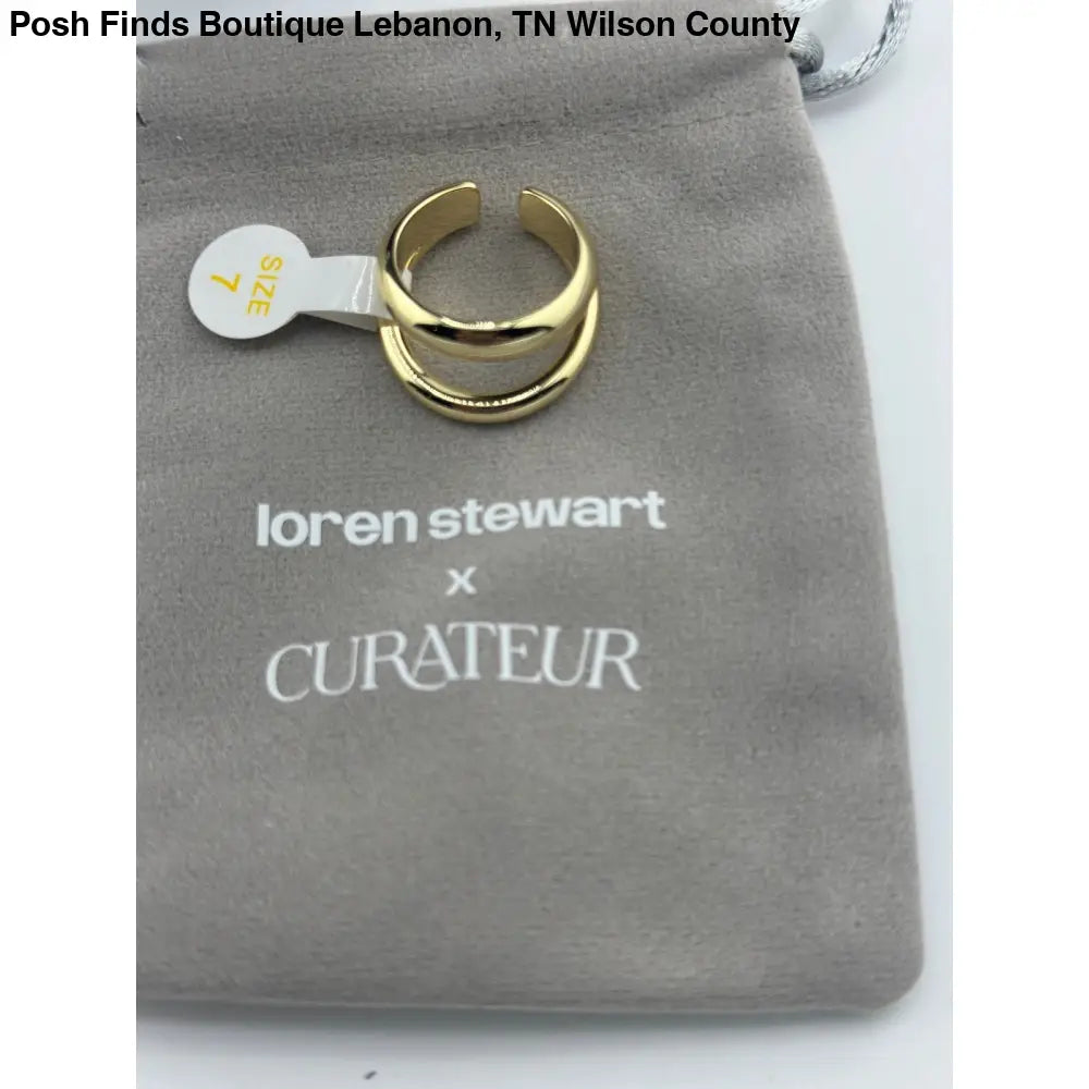 Loren Stewart x Curateur - Deux Open Band 14k Gold Plated Gold Ring Size 7 NWT - Posh Finds