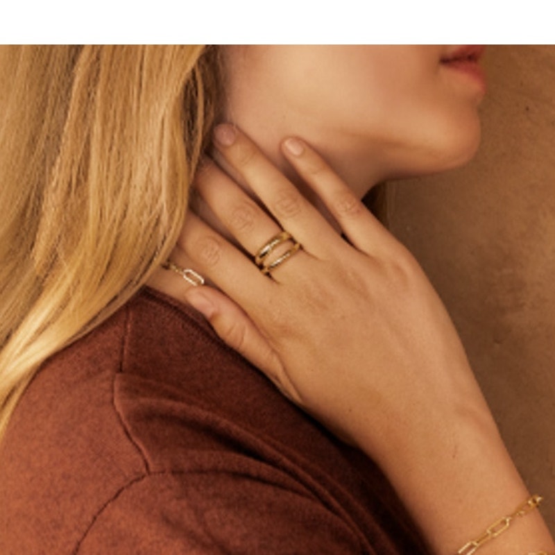 Loren Stewart x Curateur - Deux Open Band 14k Gold Plated Gold Ring Size 7 NWT - Posh Finds