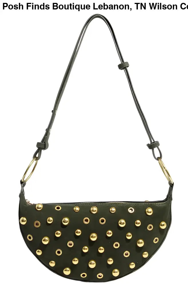 Maeve Studded Bag - Olive - Posh Finds