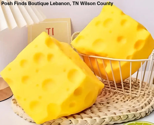 Medium Cheese Block Squishy Toy - toys