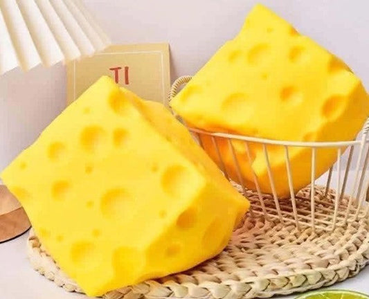 Medium Cheese Block Squishy Toy - toys