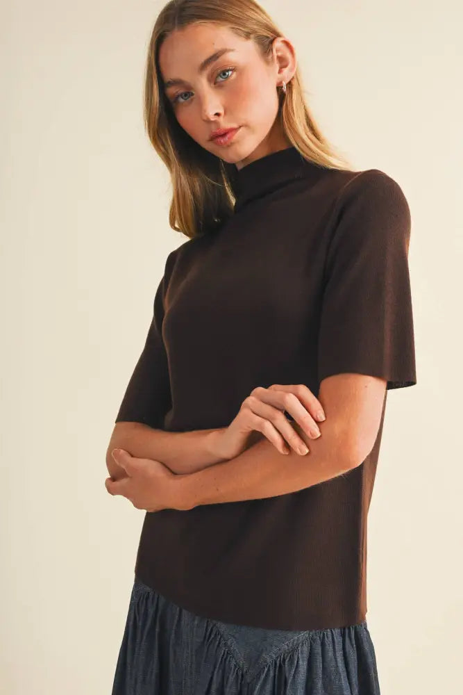 Mock-Neck Fine-Gauge Knit Pullover: CREAM / M