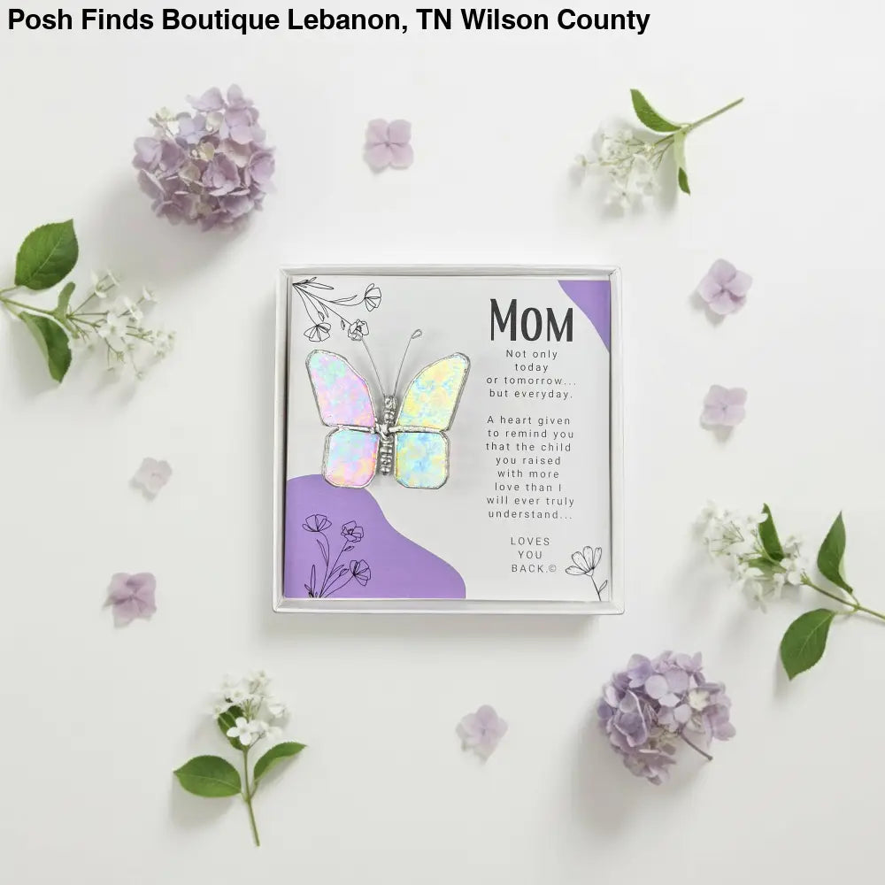 Mom Love You Back: Handmade Stained Glass Butterfly - Gifts