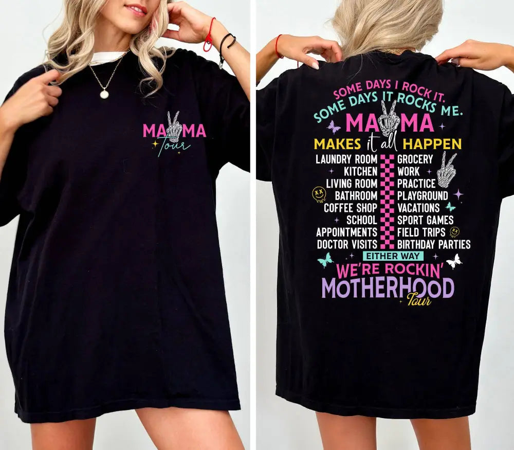 Motherhood Comfort Mama Tour Funny T-shirt Pepper - Women > Tops
