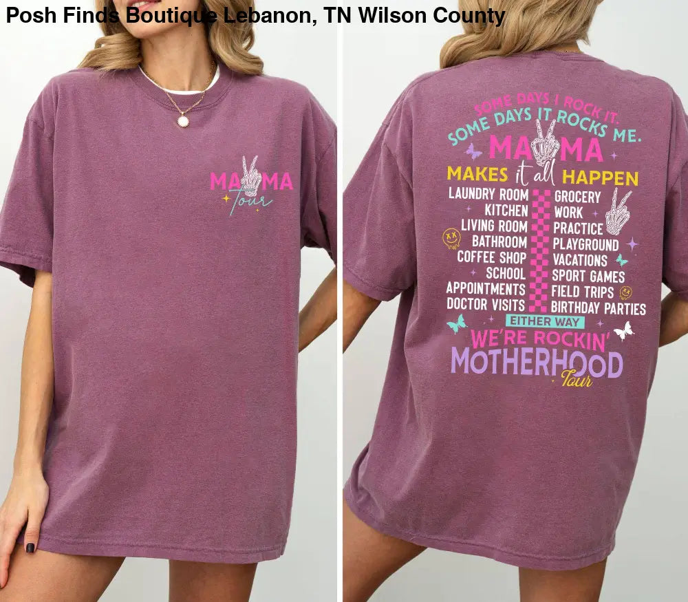 Motherhood Comfort Mama Tour Funny T-shirt Pepper - Women > Tops