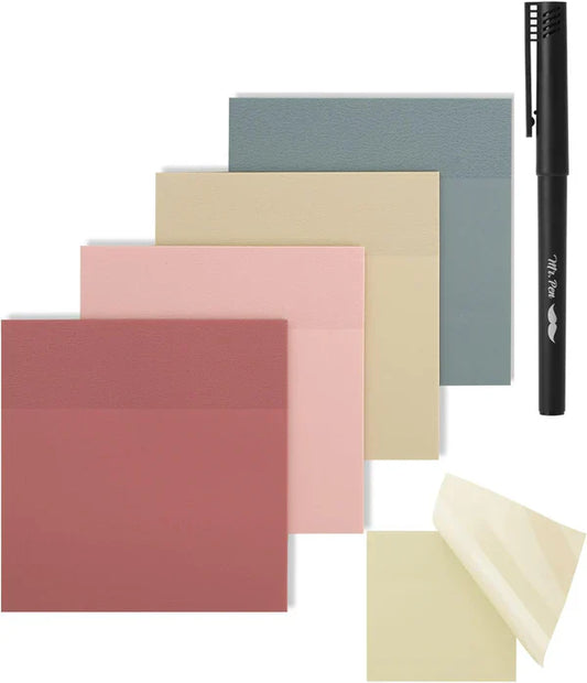 Mr. Pen- Transparent Sticky Notes 3x3 200 Sheets Vintage Colors - book accessories