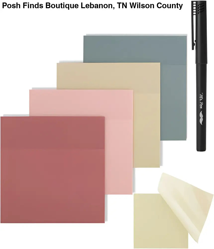 Mr. Pen- Transparent Sticky Notes 3x3 200 Sheets Vintage Colors - book accessories