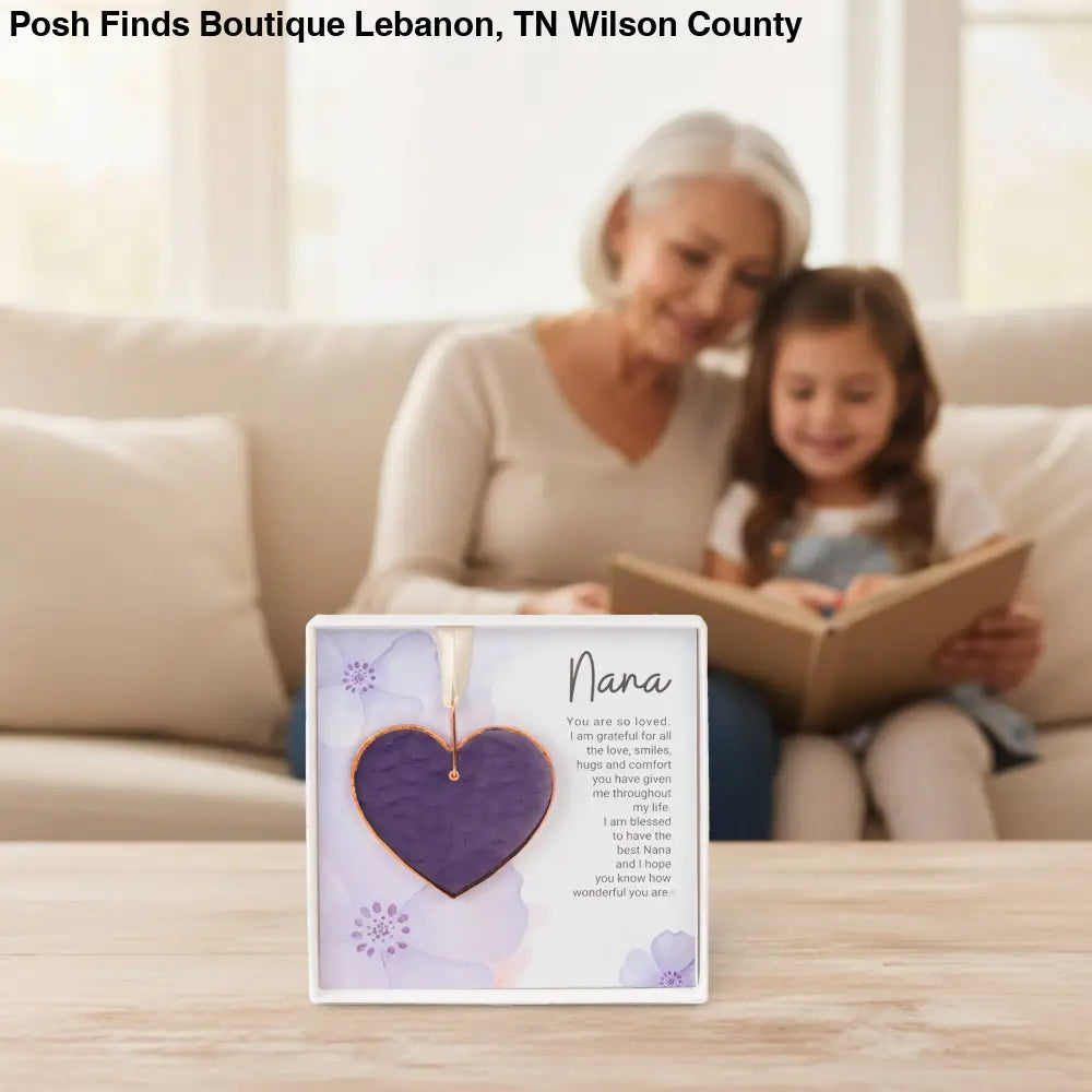 Nana Keepsake Gift – Handmade Stained Glass Heart - Gifts
