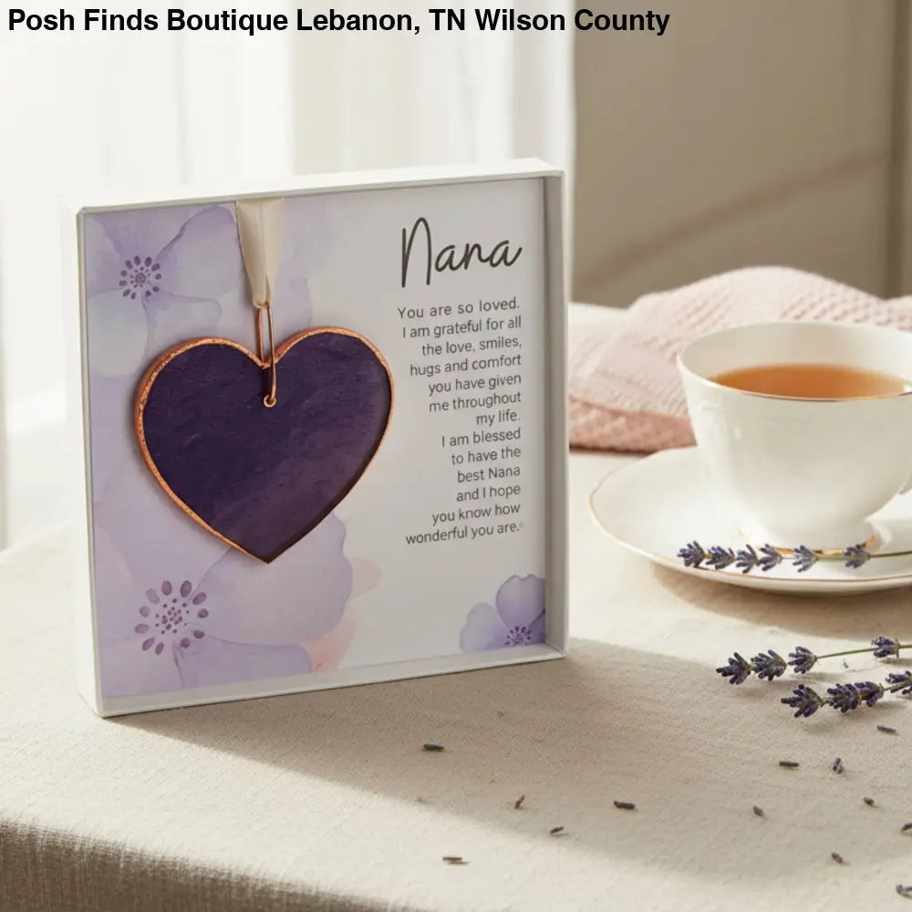 Nana Keepsake Gift – Handmade Stained Glass Heart - Gifts