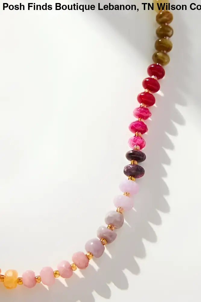 NATURAL AGATE GLASS SEMI PRECIOUS BEAD NECKLACE |  1A - Posh Finds