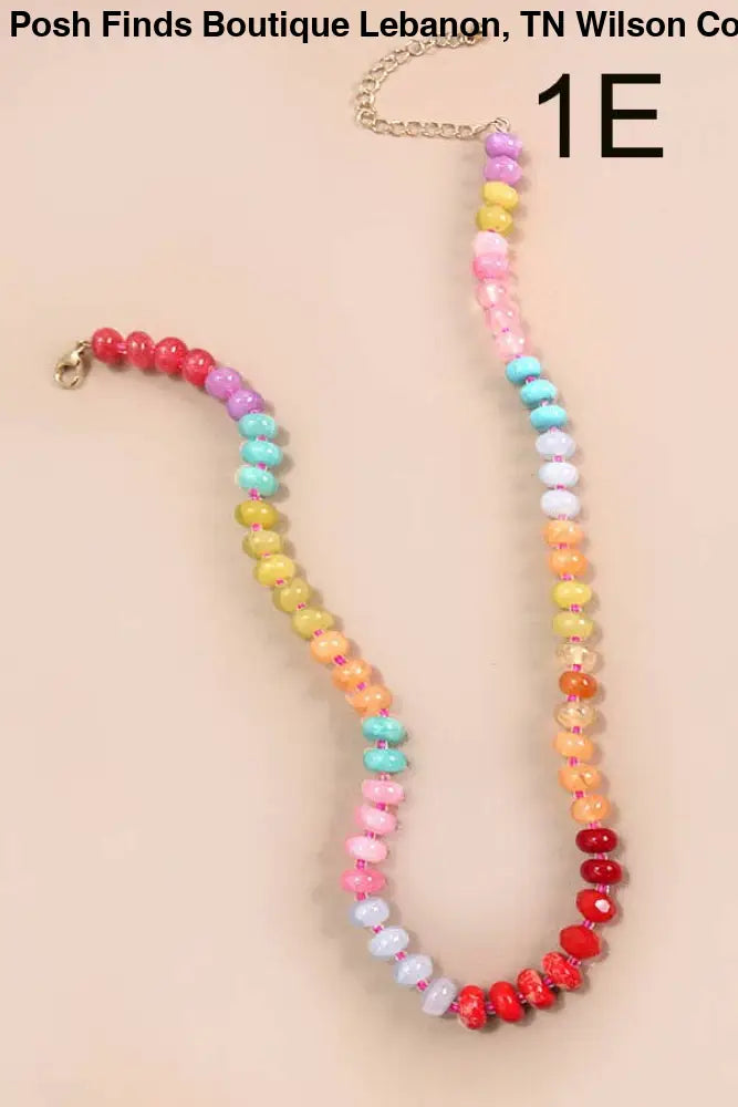 NATURAL AGATE GLASS SEMI PRECIOUS BEAD NECKLACE |  1A - Posh Finds