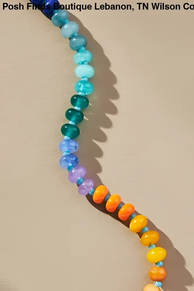 NATURAL AGATE GLASS SEMI PRECIOUS BEAD NECKLACE |  1A - Posh Finds