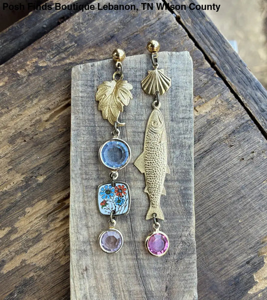 Nature Study Number 2 Vintage Charm Dangles - Posh Finds