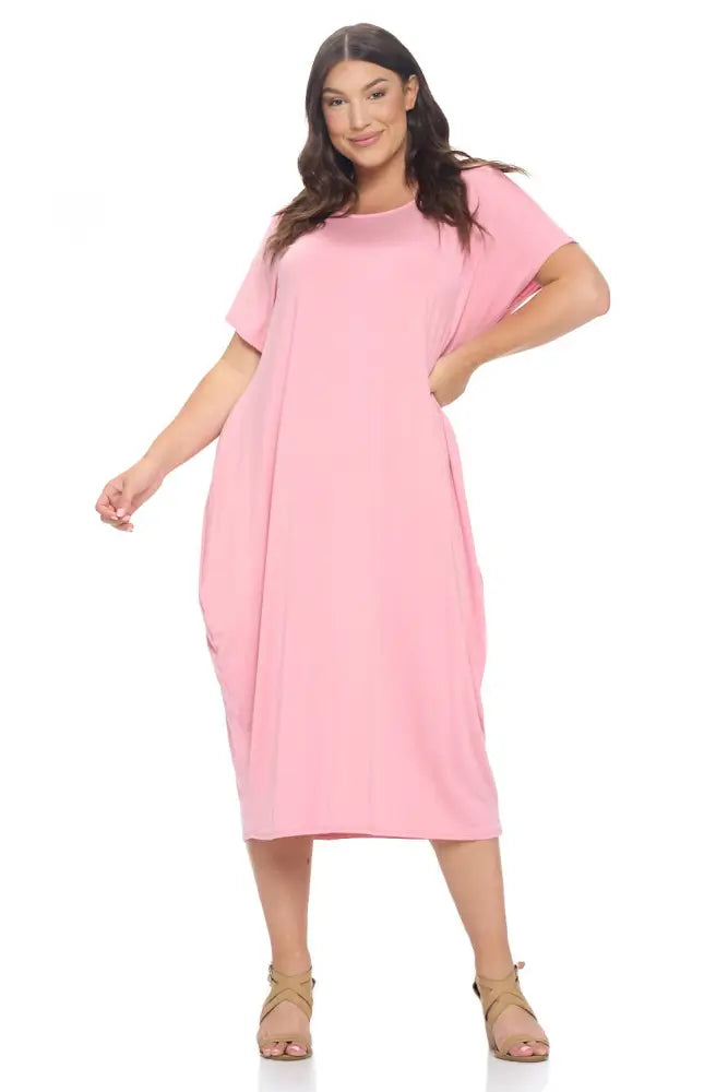 Navy Plus Size Cocoon Maxi Dress with Dolman Sleeves - Women > Dresses
