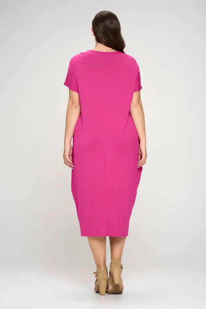 Navy Plus Size Cocoon Maxi Dress with Dolman Sleeves - Women > Dresses