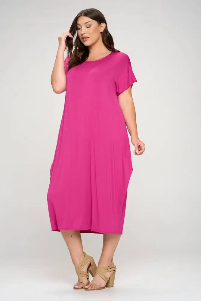 Navy Plus Size Cocoon Maxi Dress with Dolman Sleeves - Women > Dresses