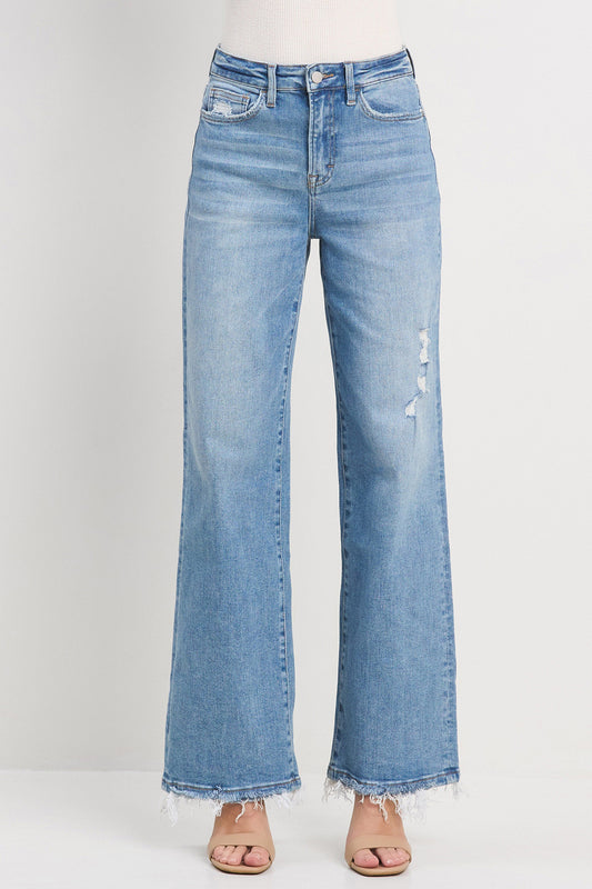 High Rise Wide Leg Jean in Medium Blue