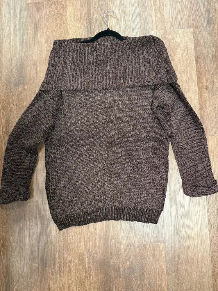 Off Shoulder Chenille Sweater Brown - Posh Finds
