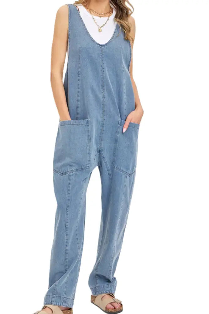 ONE-AND-DONE DENIM JUMPSUIT - Posh Finds