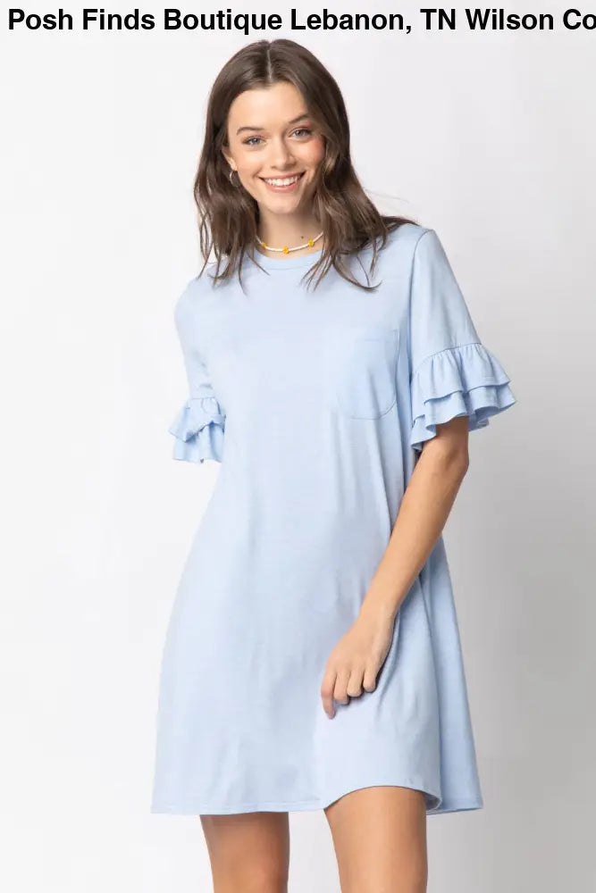 Orange French Terry Pocket Tee Shirt Dress - Women > Dresses