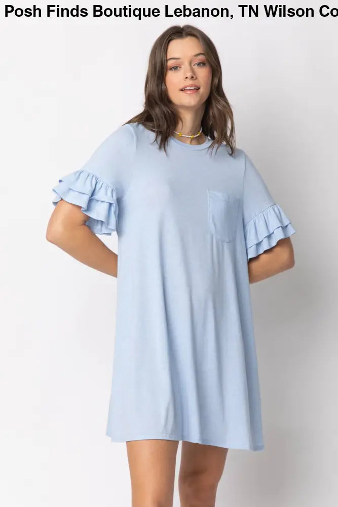 Orange French Terry Pocket Tee Shirt Dress - Women > Dresses