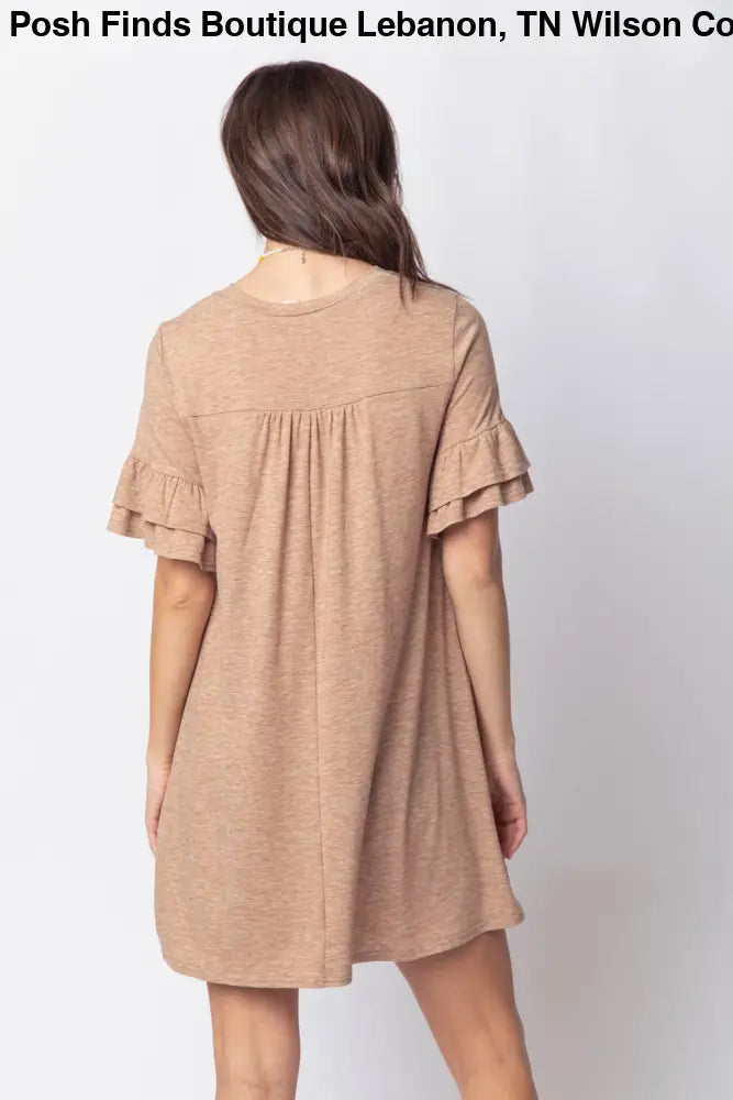 Orange French Terry Pocket Tee Shirt Dress - Women > Dresses
