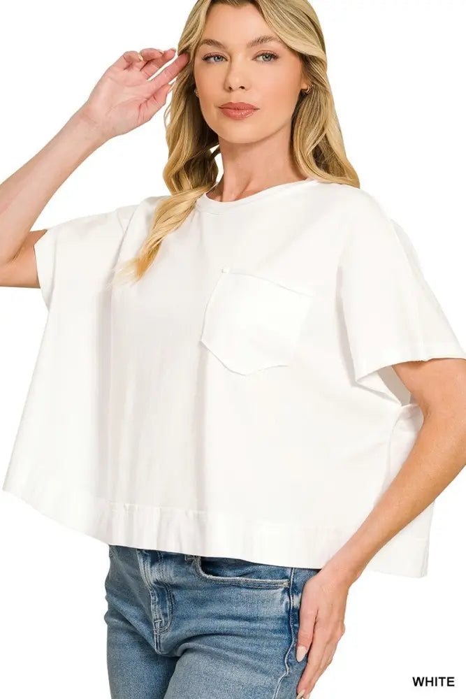 Oversized Boxy Top - White - Women > Tops