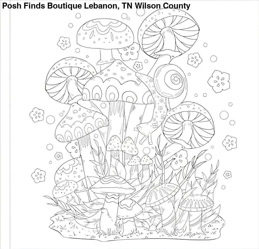 Peter Pauper Press Mushrooms Adult Coloring Book, Pack of 1 - Posh Finds