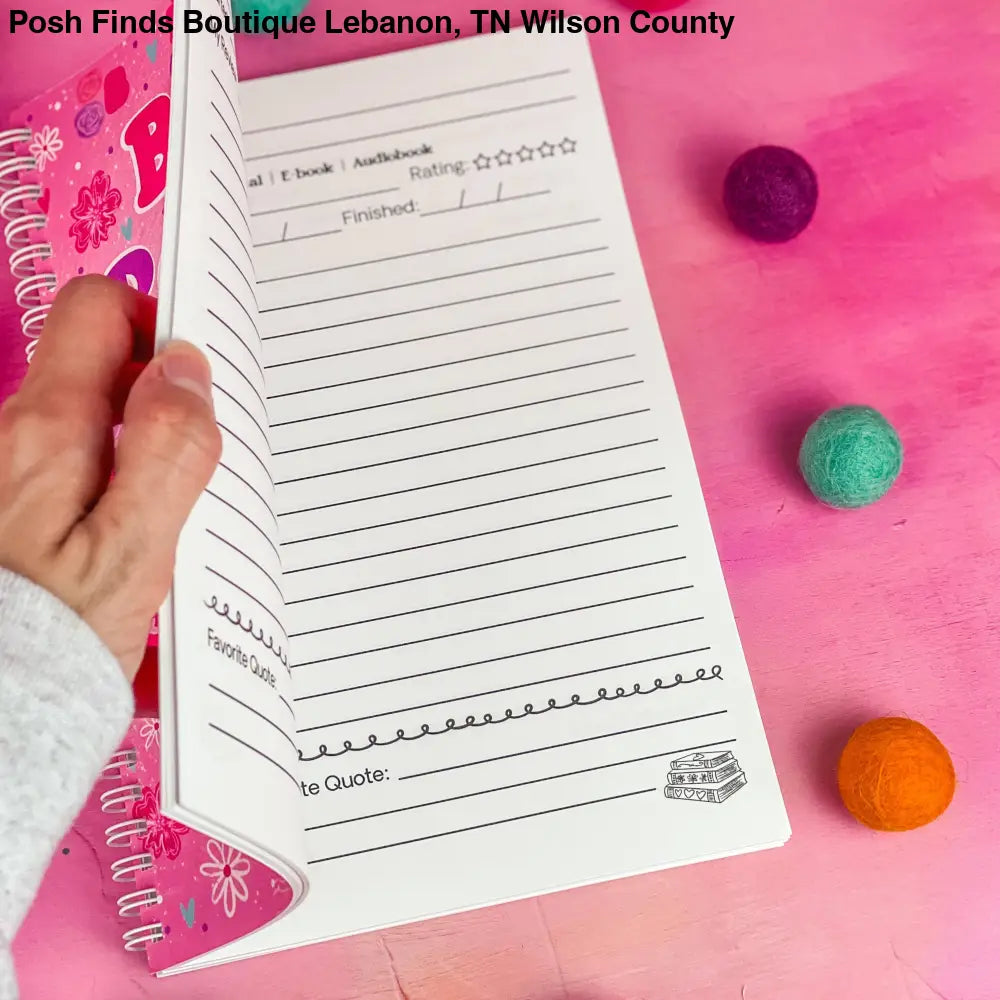 Pink Floral Book Review Journal - Posh Finds