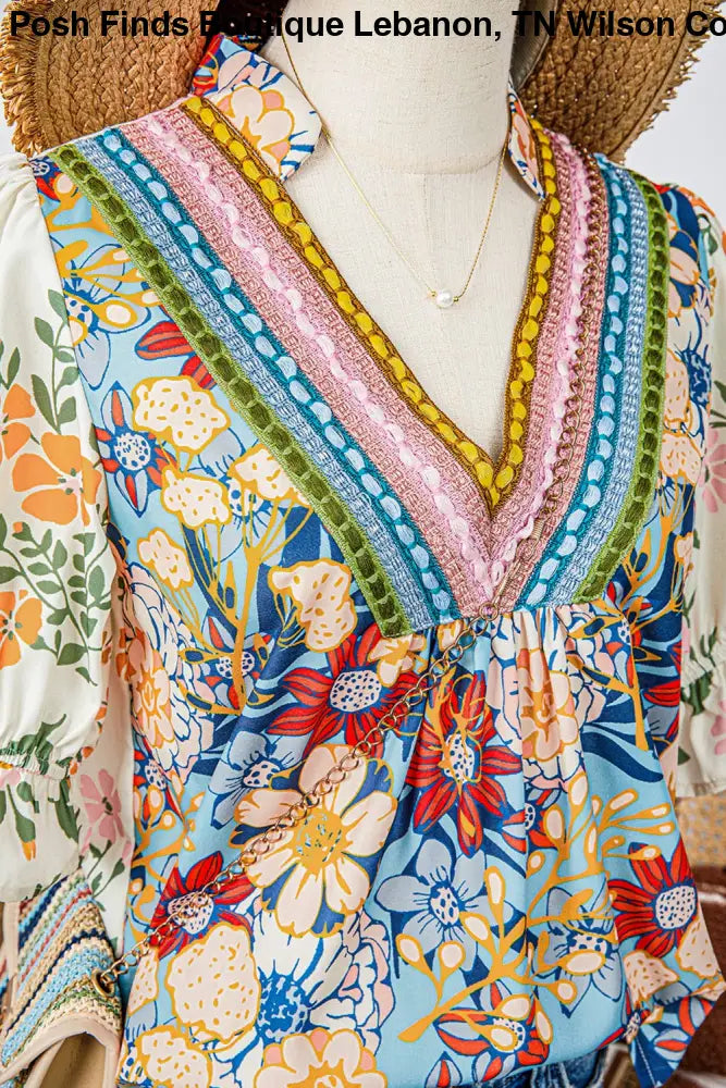 Plus Crochet Boho Half Sleeve Floral Blouse - Women > Tops