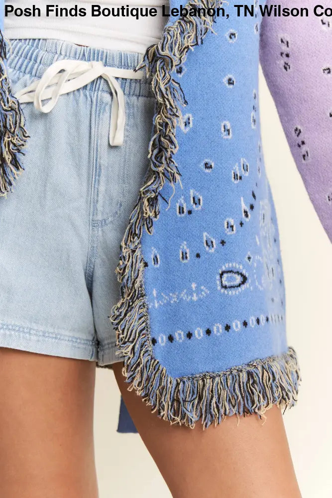 PLUS PAISLEY PRINT CONTRAST CARDIGAN - Posh Finds
