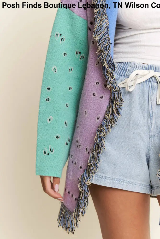 PLUS PAISLEY PRINT CONTRAST CARDIGAN - Posh Finds