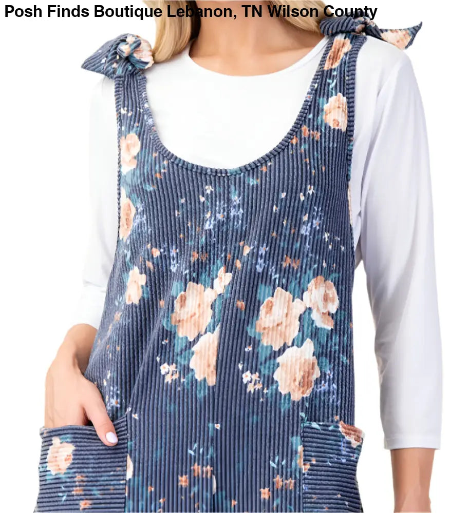 PLUS SIZE FLORAL PRINT JUMPSUIT NAVY - Posh Finds