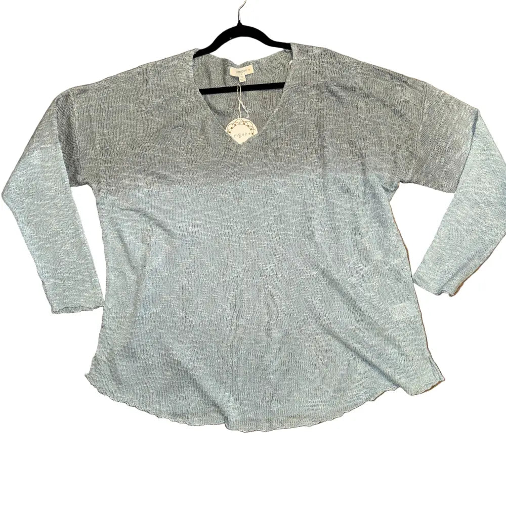 Plus Size Ombre Cool Gray Loose Knit Sweater - Posh Finds