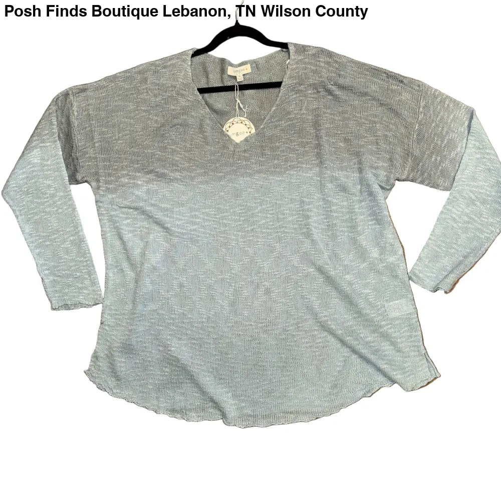 Plus Size Ombre Cool Gray Loose Knit Sweater - Posh Finds