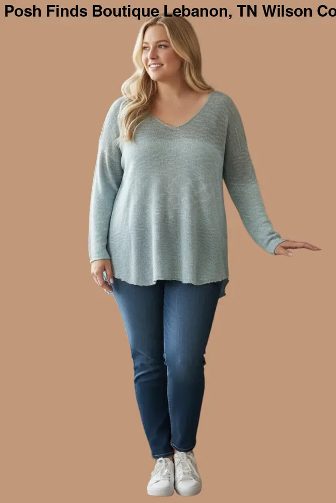 Plus Size Ombre Cool Gray Loose Knit Sweater - Posh Finds