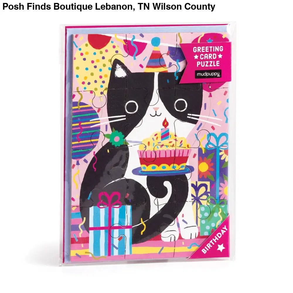 Purr-fect Cat Birthday Greeting Card Puzzle