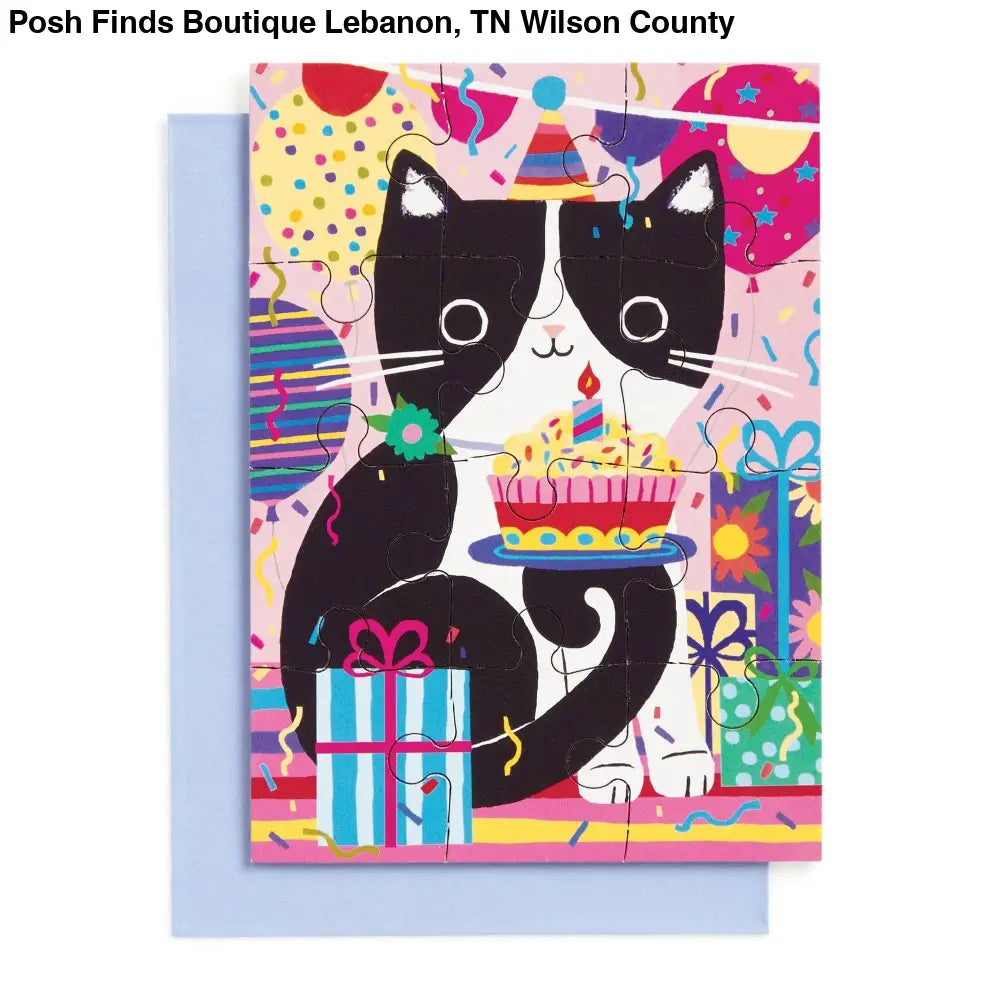 Purr-fect Cat Birthday Greeting Card Puzzle