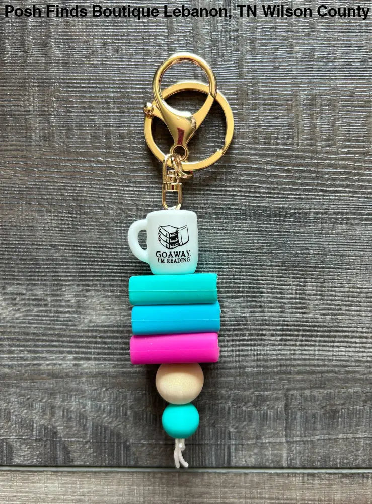 Reading Book Lovers Keychain or Bag Charm: Go Away I’m Reading - Keychain
