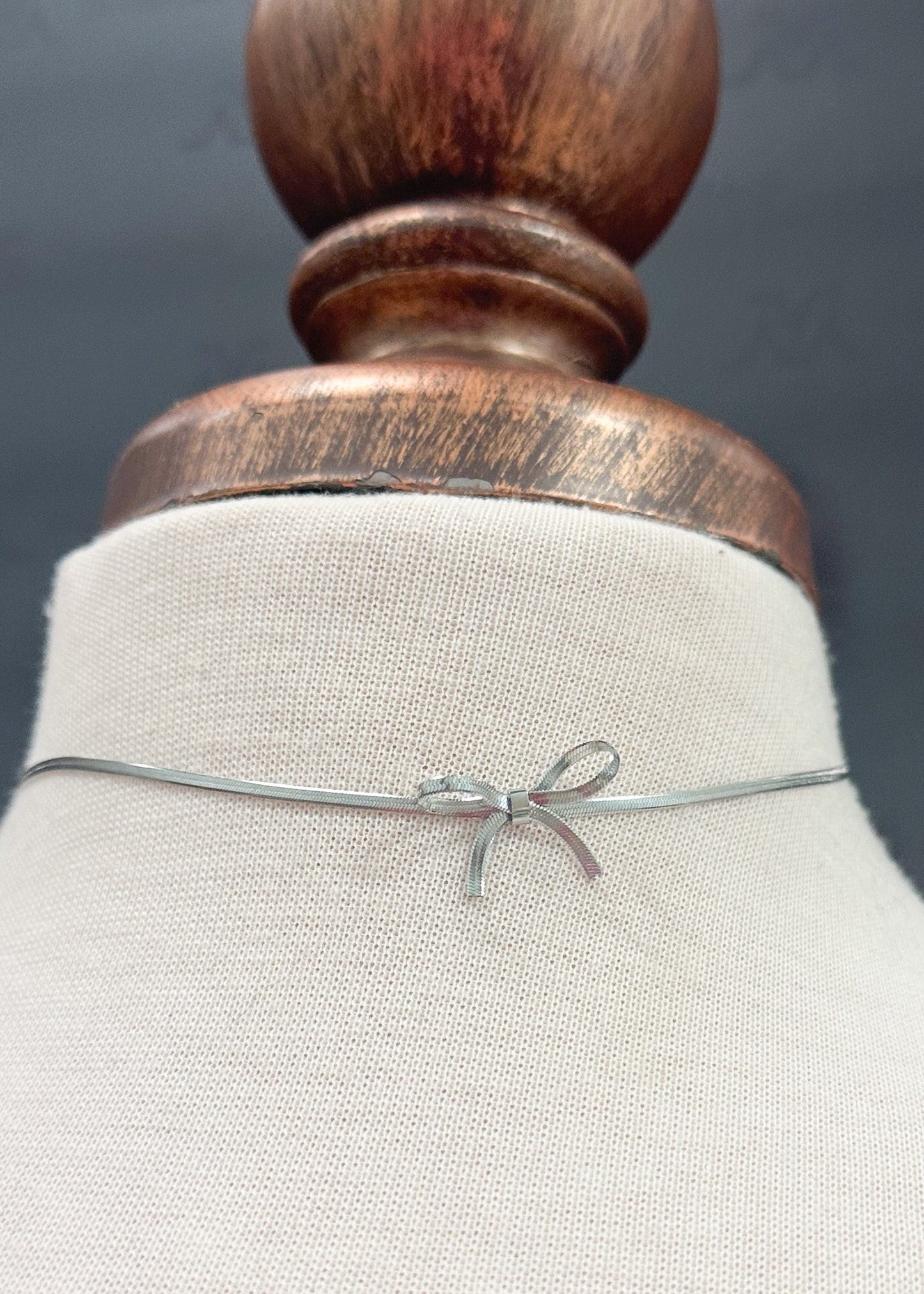 Ribbon Bow Necklace Gold and Silver - Posh Finds
