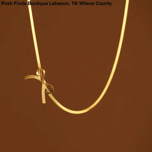 Ribbon Bow Necklace Gold and Silver - Posh Finds