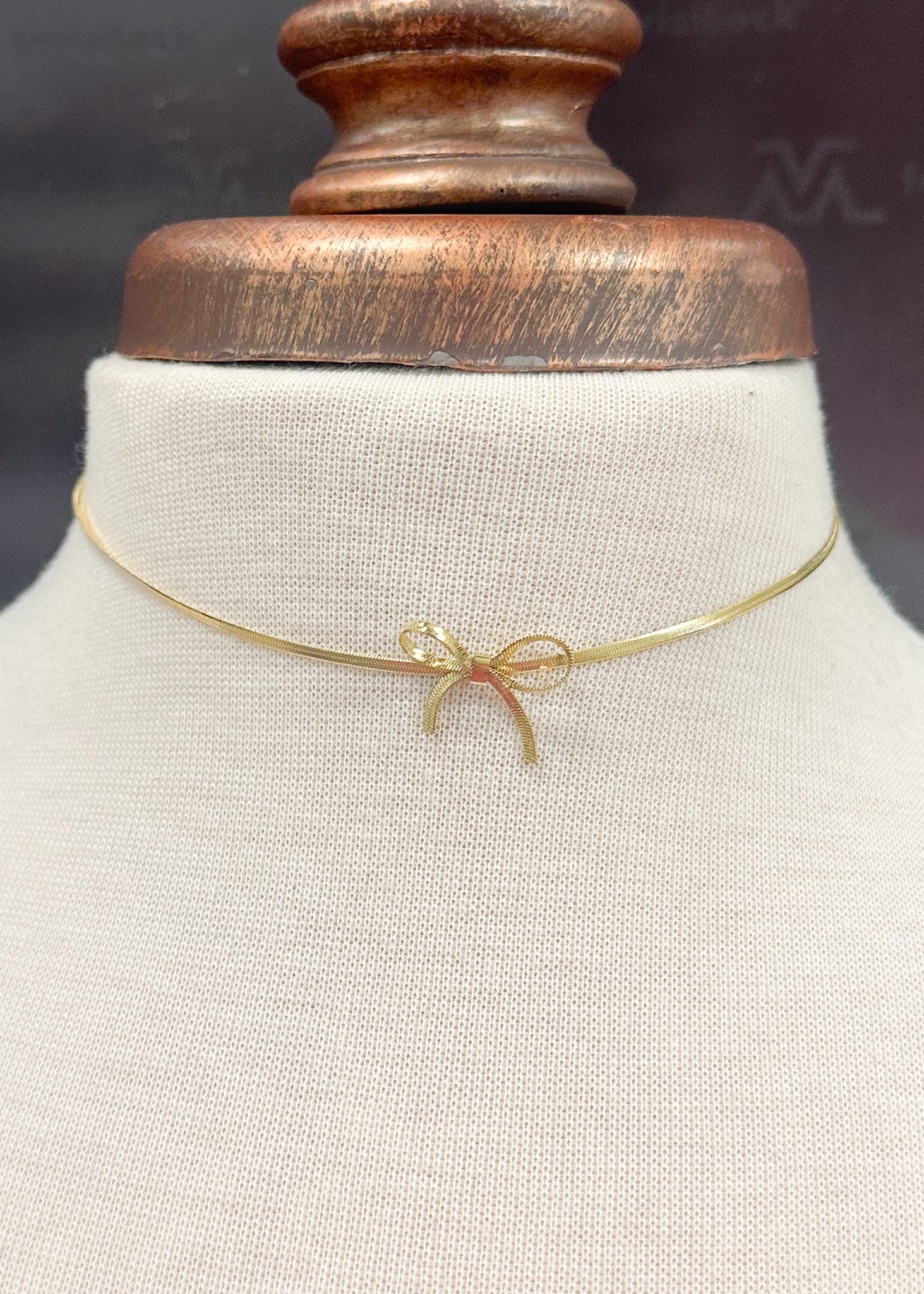 Ribbon Bow Necklace Gold and Silver - Posh Finds